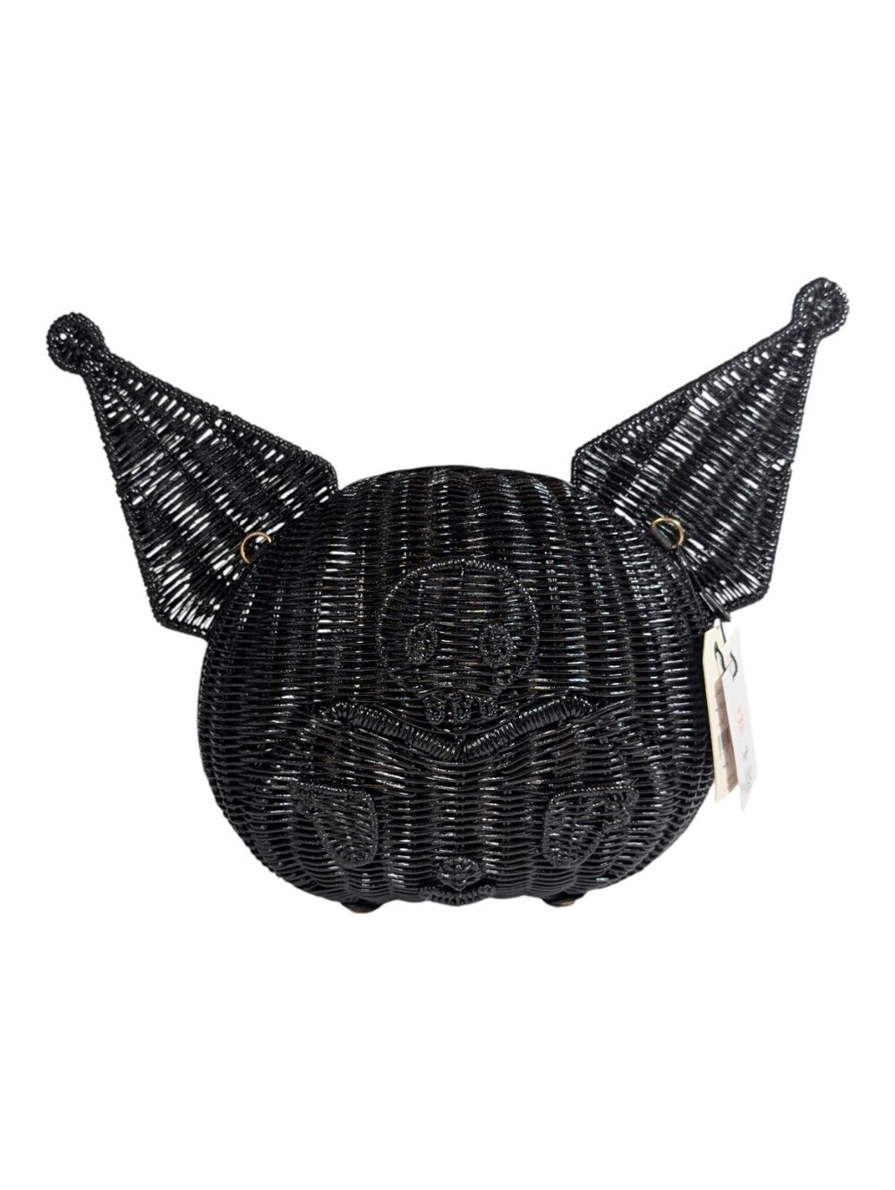 ACCOMMODE x Sanrio Kuromi Rattan Bag Black NWT w/ Kuromi Padlock Keychain - Picture 2 of 14